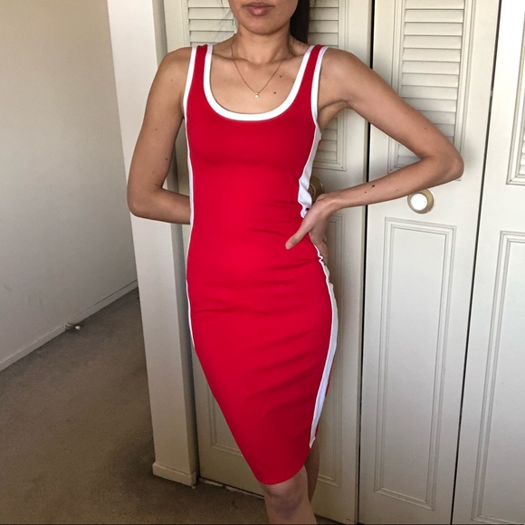 Red body con midi dress - Picture 2 of 6